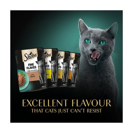 Sheba Fine Flakes Adult Cat Food Poultry Selection in Jelly 12x 85g