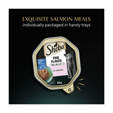 SHEBA Fine Flakes Cat Tray with Salmon in Jelly 85g