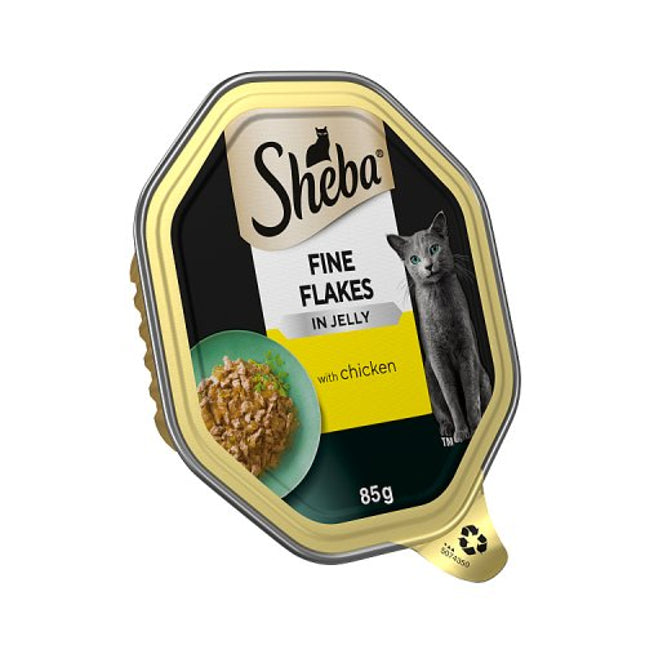 SHEBA Fine Flakes Cat Tray with Chicken in Jelly 85g