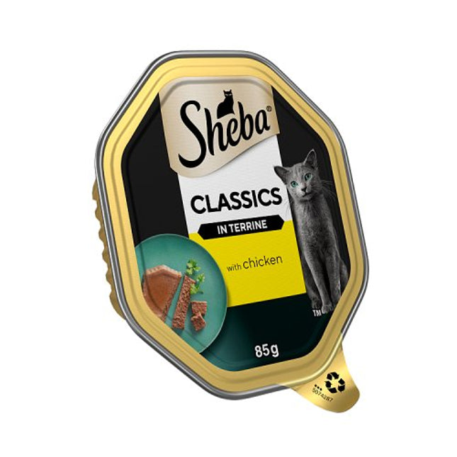 SHEBA Classics Cat Tray with Chicken in Terrine 85g