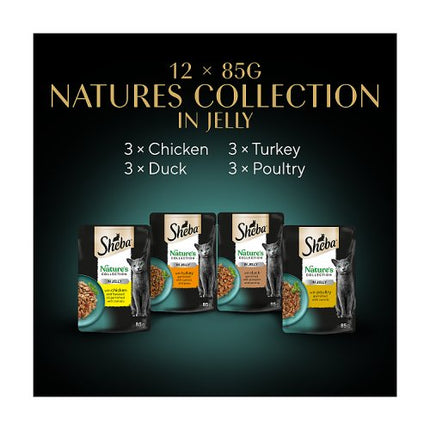 SHEBA Natures Collection Cat Pouches Poultry Collection in Jelly 12x85g pack