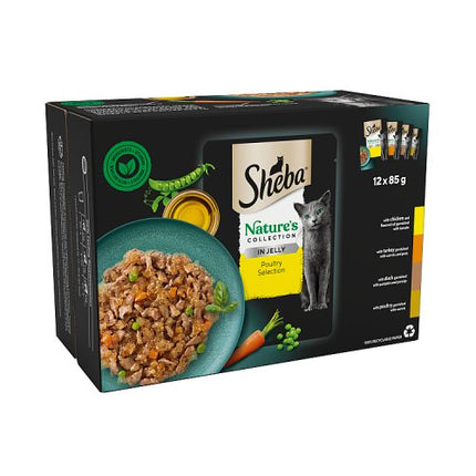 SHEBA Natures Collection Cat Pouches Poultry Collection in Jelly 12x85g pack