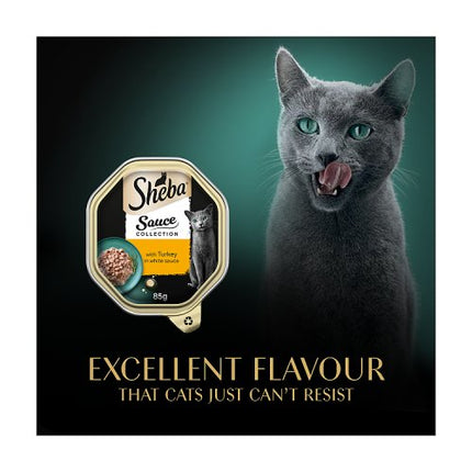 SHEBA Sauce Collection Cat Tray with Turkey in White Sauce 85g