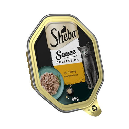 SHEBA Sauce Collection Cat Tray with Turkey in White Sauce 85g