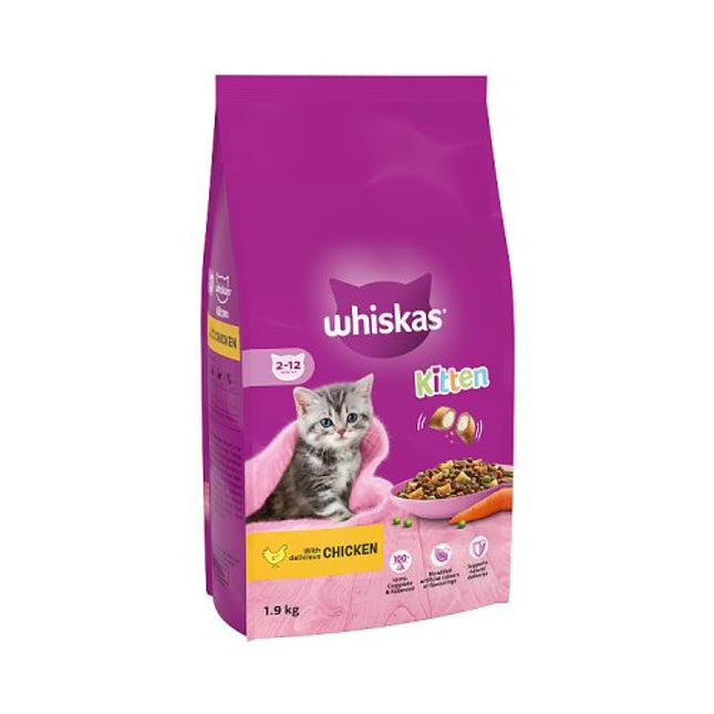 Whiskas Kitten Dry Food with Chicken 2-12 Months 1.9kg