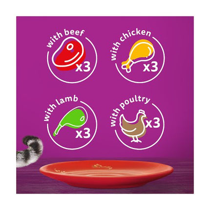 Whiskas Adult Pouches Meaty Meals in Jelly 1+ 12x85g