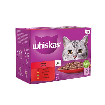 Whiskas Adult Pouches Meaty Meals in Jelly 1+ 12x85g