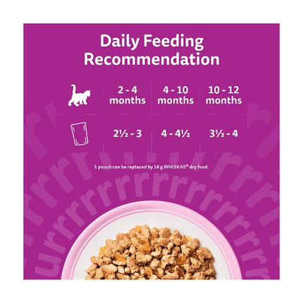 Whiskas 2-12 Months Kitten Pouches Poultry Feasts in Jelly 12x85g