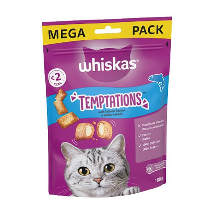 WHISKAS Temptations Cat Treats with Salmon Flavour 180g