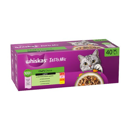 Whiskas 1+ Pouches Tasty Mix Chef in Gravy 40x85g