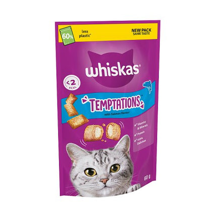 WHISKAS Temptations Cat Treats with Salmon Flavour 60g