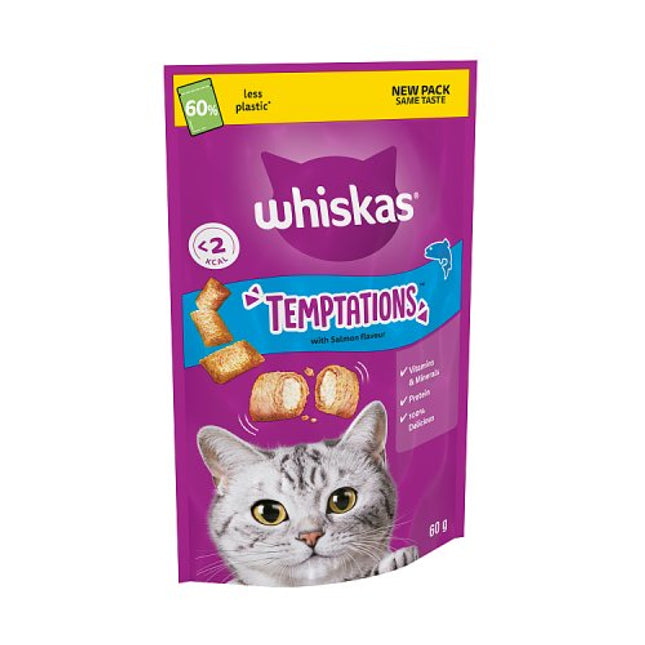 WHISKAS Temptations Cat Treats with Salmon Flavour 60g