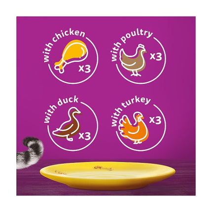Whiskas Adult Pouches Poultry Feasts in Gravy 7+ 12x85g