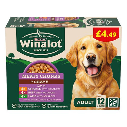 Winalot Meaty Chunks Mixed in Gravy Wet Dog Food 12x100g £4.49