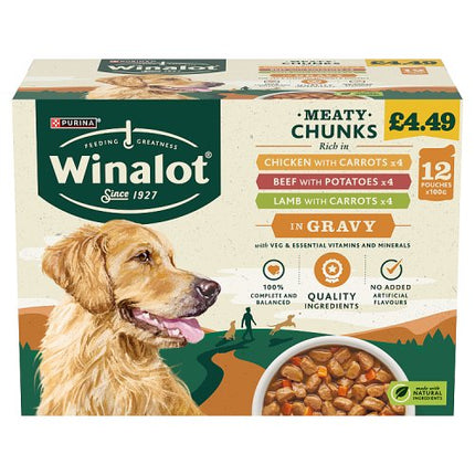 Winalot Meaty Chunks Mixed in Gravy Wet Dog Food 12x100g £4.49