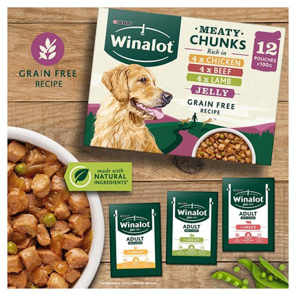 Winalot Meaty Chunks Mixed in Jelly Wet Dog Food 12x100g £4.49