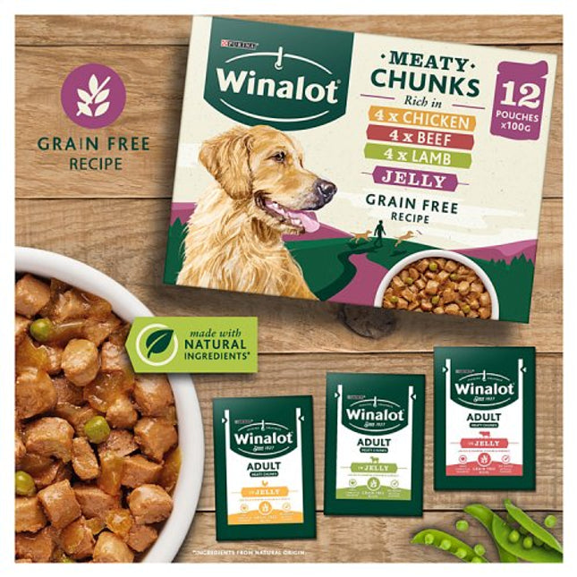 Winalot Meaty Chunks Mixed in Jelly Wet Dog Food 12x100g £4.49
