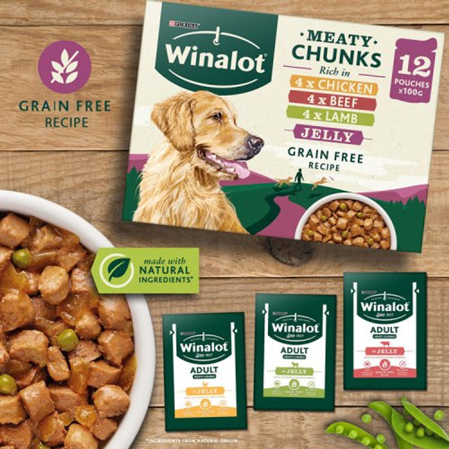 Winalot Meaty Chunks Mixed in Jelly Wet Dog Food 12x100g £4.49