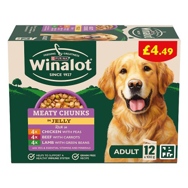 Winalot Meaty Chunks Mixed in Jelly Wet Dog Food 12x100g £4.49