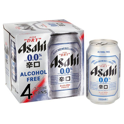 Asahi Super Dry 0.0% Alcohol Free Beer Can 4 x 330ml