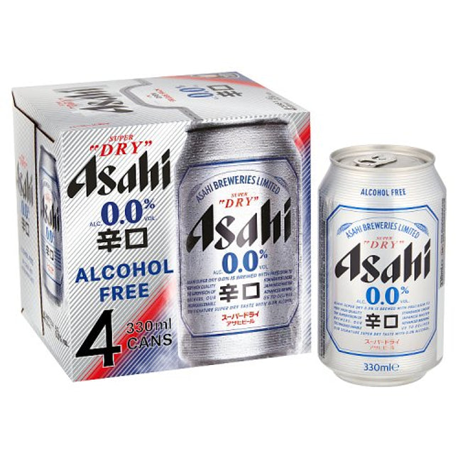 Asahi Super Dry 0.0% Alcohol Free Beer Can 4 x 330ml