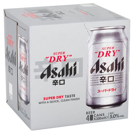 Asahi Super Dry Beer Can 4 x 330ml