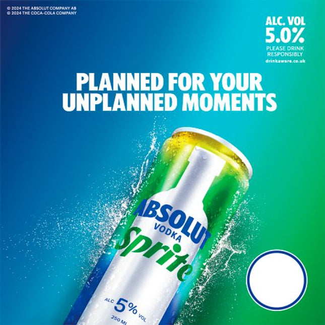 Absolut Vodka & Sprite Can 250ml
