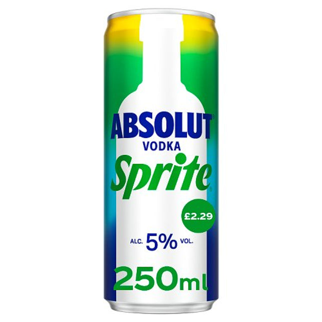 Absolut Vodka & Sprite Can 250ml £2.29