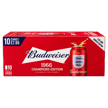 Budweiser Championship Edition Beer Can 10 x 440ml PM £7.99