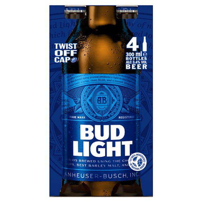 Bud Light Bottle 4 x 300ml