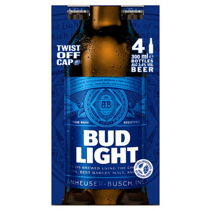 Bud Light Bottle 4 x 300ml