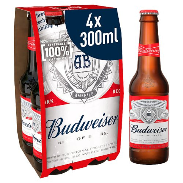 Budweiser Beer Bottle 4 x 300ml