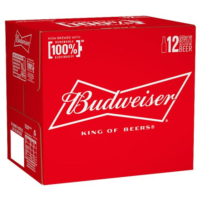 Budweiser Beer Bottle 12 x 660ml