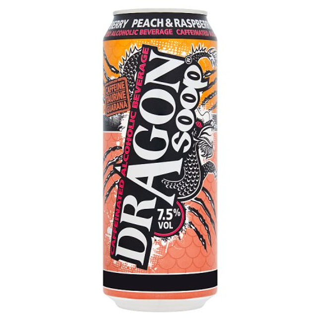 Dragon Soop Peach & Raspberry Can 500ml 3.49