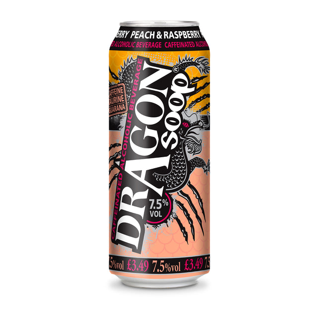 Dragon Soop Peach & Raspberry Can 500ml 3.49