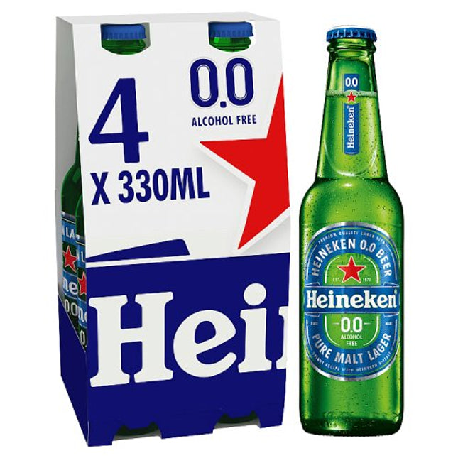 Heineken 0.0% Alcohol Free Beer Bottle 4 x 330ml