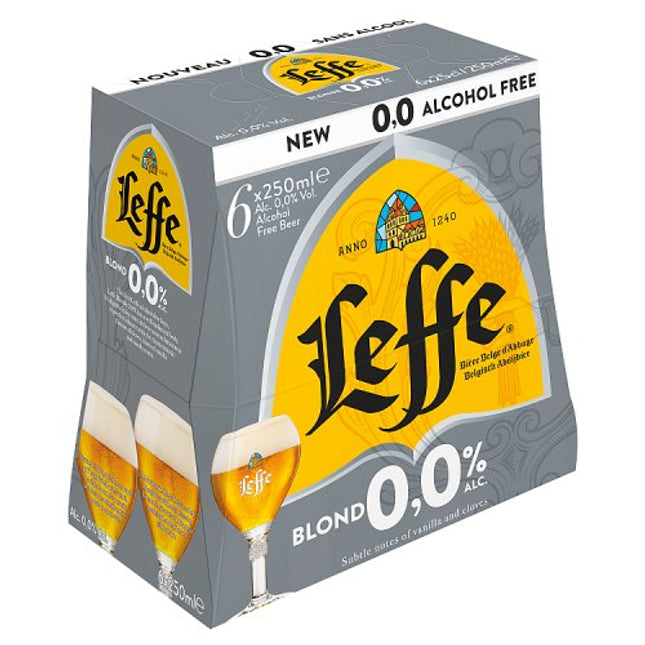 Leffe Blonde Alcohol Free Beer Bottle 6 x 250ml