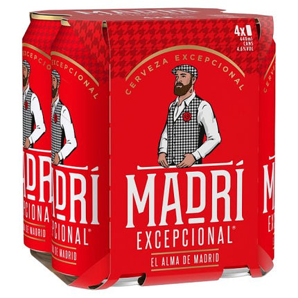 Madri Excepcional Premium Lager Beer Can 4 x 440ml
