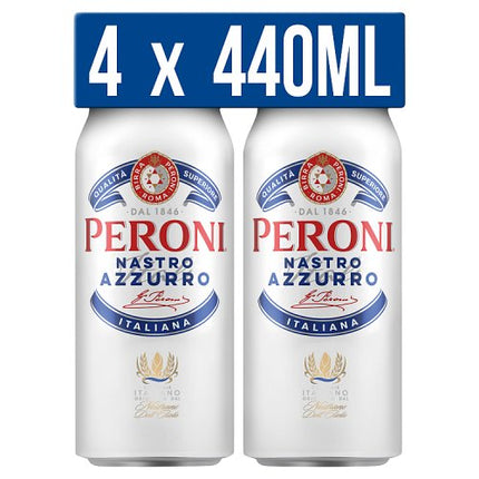 Peroni Nastro Azzuro Can 4 x 440ml