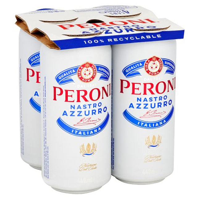 Peroni Nastro Azzuro Can 4 x 440ml