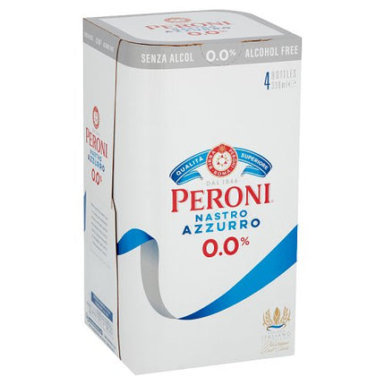 Peroni Nastro Azzuro 0% Alcohol Free Beer Bottle 4 x 330ml