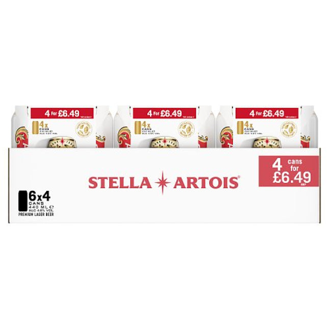 Stella Artois Lager Can 4 x 440ml £6.49