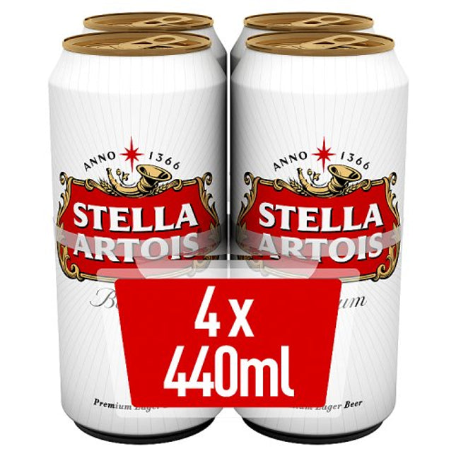 Stella Artois Lager Can 4 x 440ml