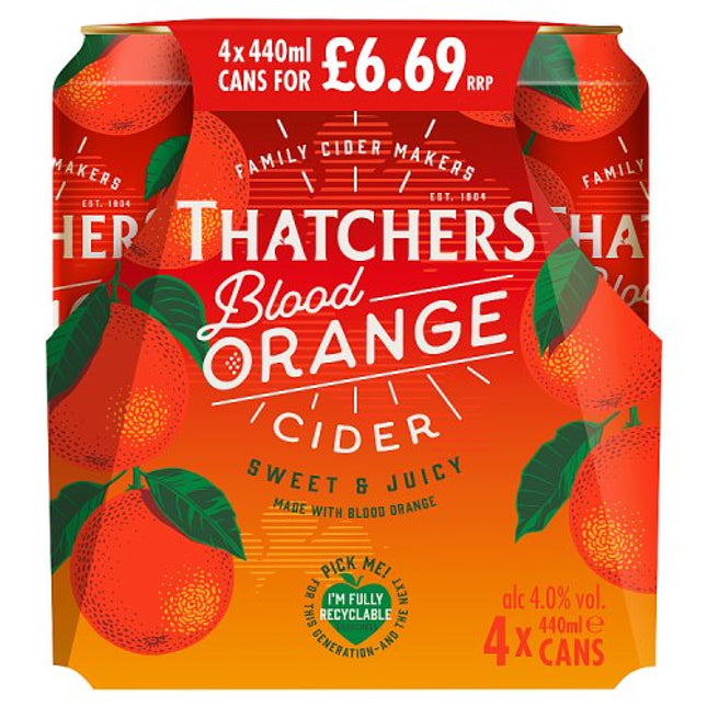 Thatchers Blood Orange Cider Can 4 x 440ml £6.69