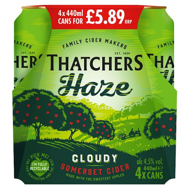 Thatchers Haze Cloudy Somerset Cider Can 4 x 440ml £5.89