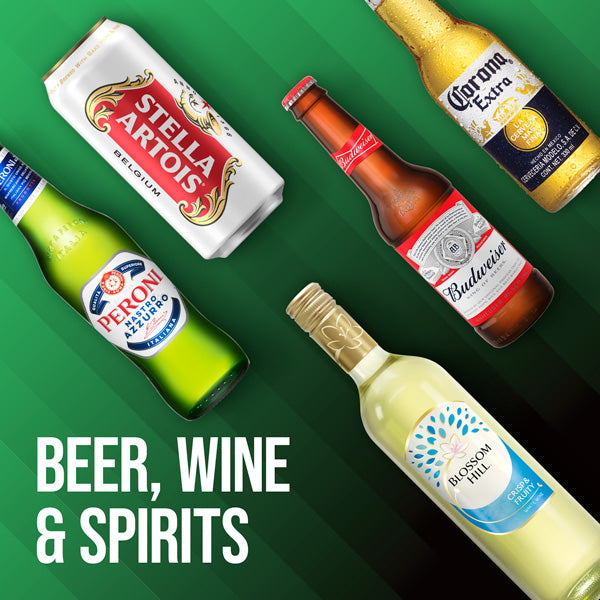 Range of Beer, Wine, Spirits available for wholesale distribution