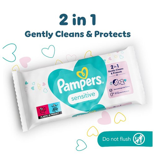 Pampers Sensitive Baby Wipes 52s